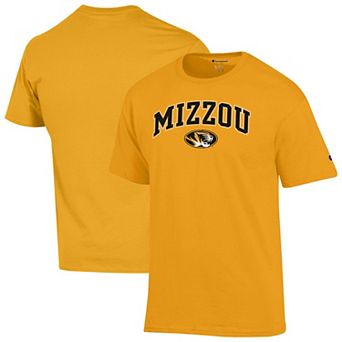 Men's Champion Gold Missouri Tigers Arch Over Logo T-Shirt