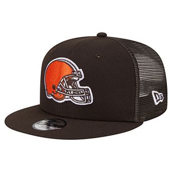 Youth New Era Brown Cleveland Browns Main Trucker 9FIFTY Snapback Hat