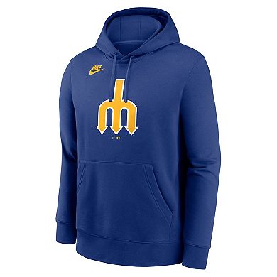 Men's Nike Royal Seattle Mariners Cooperstown Collection Logo Club Pullover Hoodie