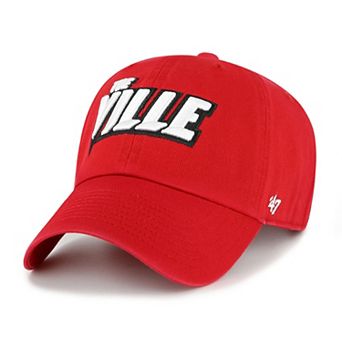 Men's '47 Red Louisville Cardinals Clean Up Adjustable Hat