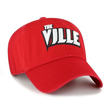 Men's '47 Red Louisville Cardinals Clean Up Adjustable Hat