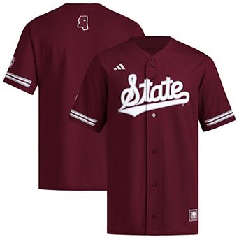 Men's adidas Maroon Mississippi State Bulldogs Reversible Retro Full-Button Baseball Jersey
