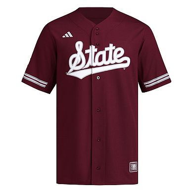 Men's adidas Maroon Mississippi State Bulldogs Reversible Retro Full-Button Baseball Jersey