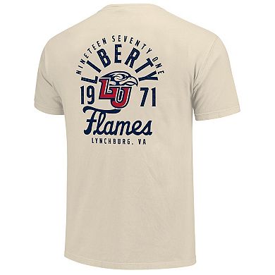 Men's Cream Liberty Flames Comfort Colors Mascot Overlay T-Shirt