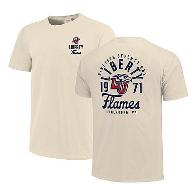 Men's Cream Liberty Flames Comfort Colors Mascot Overlay T-Shirt