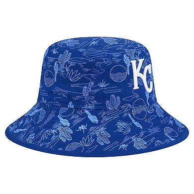 Men's New Era Royal Kansas City Royals 2025 Spring Training All Over Print Bucket Hat