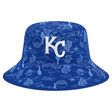 Men's New Era Royal Kansas City Royals 2025 Spring Training All Over Print Bucket Hat