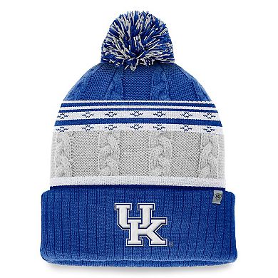 Men's Top of the World Royal Kentucky Wildcats Altitude Three-Tone Cuffed Knit Hat with Pom