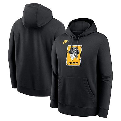 Men's Nike Black Pittsburgh Pirates Cooperstown Collection Logo Club Pullover Hoodie
