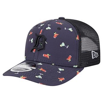 Men's New Era Black Detroit Tigers Adventure Drinks Pattern 9SEVENTY Stretch-Snap Hat