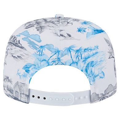 Men's New Era White Miami Marlins Printed Island Golfer Snapback Hat