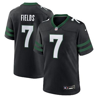 Men's Nike Justin Fields Stealth Black New York Jets Game Jersey
