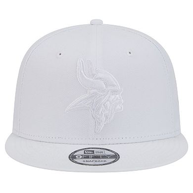 Men's New Era Minnesota Vikings Main White on White 9FIFTY Snapback Hat
