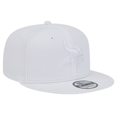 Men's New Era Minnesota Vikings Main White on White 9FIFTY Snapback Hat