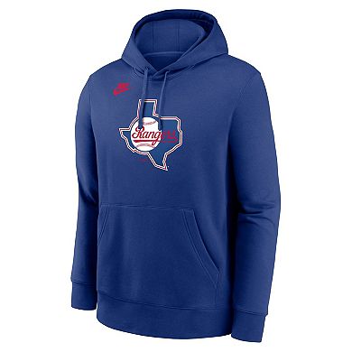 Men's Nike Royal Texas Rangers Cooperstown Collection Logo Club Pullover Hoodie
