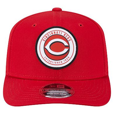 Men's New Era Red Cincinnati Reds Circle Patch 9SEVENTY Stretch-Snap Hat