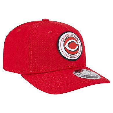 Men's New Era Red Cincinnati Reds Circle Patch 9SEVENTY Stretch-Snap Hat