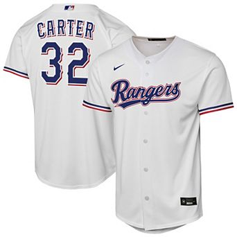Youth Nike Evan Carter White Texas Rangers Home Replica Player Jersey