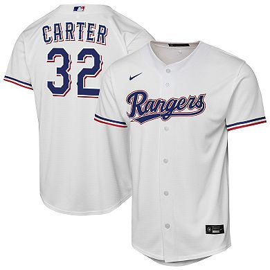Youth Nike Evan Carter White Texas Rangers Home Replica Player Jersey