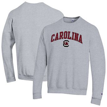 Men's Champion Heather Gray South Carolina Gamecocks Arch Over Logo Pullover Sweatshirt