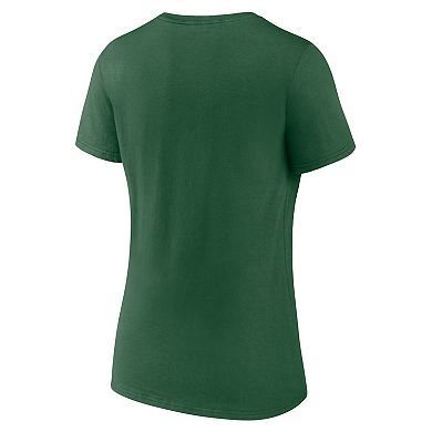 Women's Fanatics Green New York Jets Team Lock-Up V-Neck T-Shirt