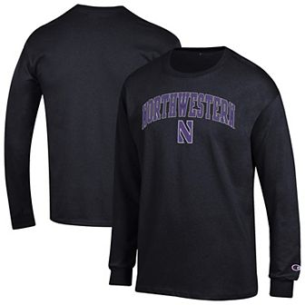 Men's Champion Black Northwestern Wildcats Arch Over Logo Long Sleeve T-Shirt