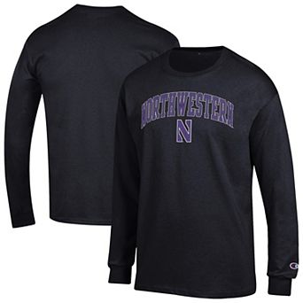 Men's Champion Black Northwestern Wildcats Arch Over Logo Long Sleeve T-Shirt
