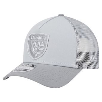 Men's New Era Gray San Jose Earthquakes Color Pack 9FORTY A-Frame Adjustable Trucker Hat