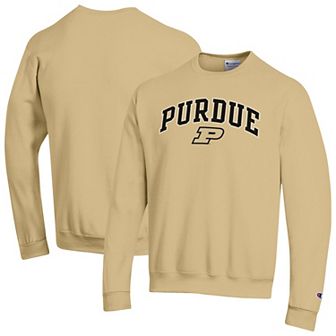 Men's Champion Gold Purdue Boilermakers Arch Over Logo Pullover Sweatshirt