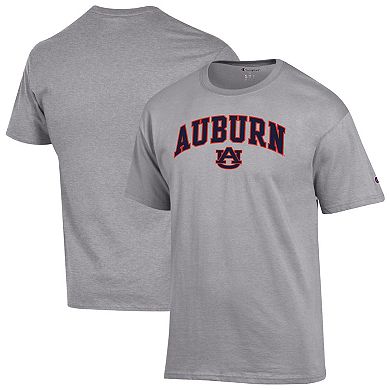 Men's Champion Heather Gray Auburn Tigers Arched Logo T-Shirt