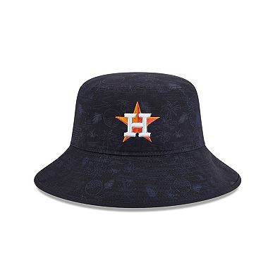 Youth New Era Navy Houston Astros 2025 Spring Training All Over Print Bucket Hat