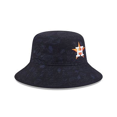 Youth New Era Navy Houston Astros 2025 Spring Training All Over Print Bucket Hat
