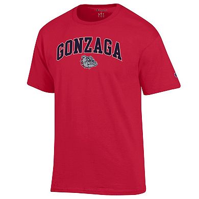 Men's Champion Red Gonzaga Bulldogs Arch Over Logo T-Shirt