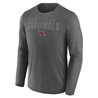 Men's Fanatics Heather Charcoal Arizona Cardinals Blackout Long Sleeve T-Shirt
