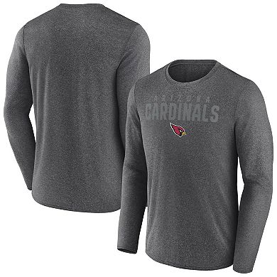 Men's Fanatics Heather Charcoal Arizona Cardinals Blackout Long Sleeve T-Shirt