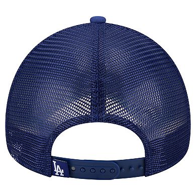 Men's New Era White/Royal Los Angeles Dodgers Trucker A-Frame 9FORTY Adjustable Hat