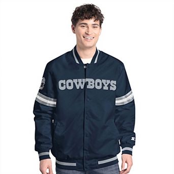 Men's G-III Sports by Carl Banks Navy Dallas Cowboys Scout Full-Snap Varsity Jacket