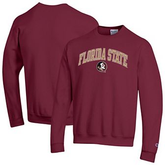 Men's Champion Garnet Florida State Seminoles Arch Over Logo Pullover Sweatshirt