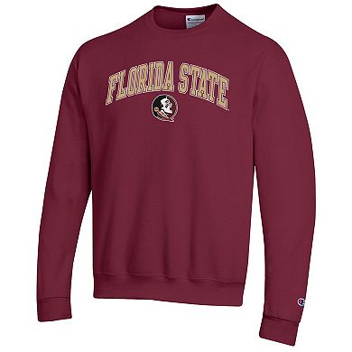 Men's Champion Garnet Florida State Seminoles Arch Over Logo Pullover Sweatshirt