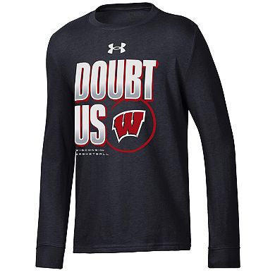 Youth Under Armour Black Wisconsin Badgers March Madness Unity Long Sleeve T-Shirt