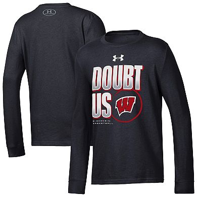 Youth Under Armour Black Wisconsin Badgers March Madness Unity Long Sleeve T-Shirt