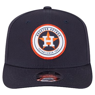 Men's New Era Navy Houston Astros Circle Patch 9SEVENTY Stretch-Snap Hat