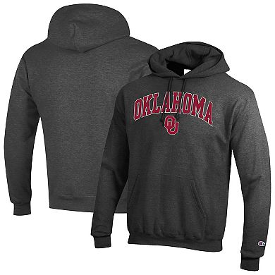 Men's Champion Charcoal Oklahoma Sooners Arch Over Logo Pullover Hoodie