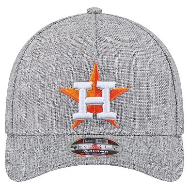 Men's New Era Gray Houston Astros Cotton Weave M-Crown A-Frame 9FORTY Adjustable Hat