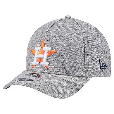 Men's New Era Gray Houston Astros Cotton Weave M-Crown A-Frame 9FORTY Adjustable Hat