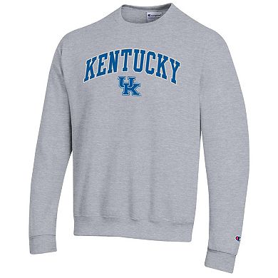 Men's Champion Heather Gray Kentucky Wildcats Arch Over Logo Pullover Sweatshirt