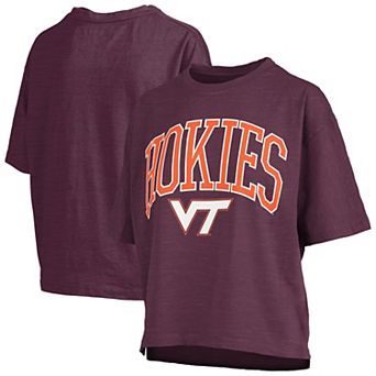 Women's Pressbox Maroon Virginia Tech Hokies Nelson Arch Over Logo Waist Length Oversized Slub T-Shirt