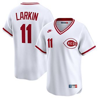 Men's Nike Barry Larkin White Cincinnati Reds Throwback Cooperstown Collection Limited Jersey