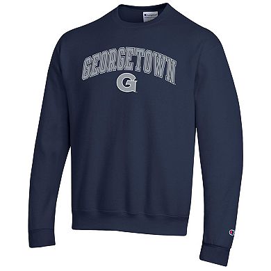 Men's Champion Navy Georgetown Hoyas Arch Over Logo Pullover Sweatshirt