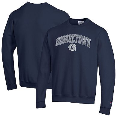 Men's Champion Navy Georgetown Hoyas Arch Over Logo Pullover Sweatshirt
